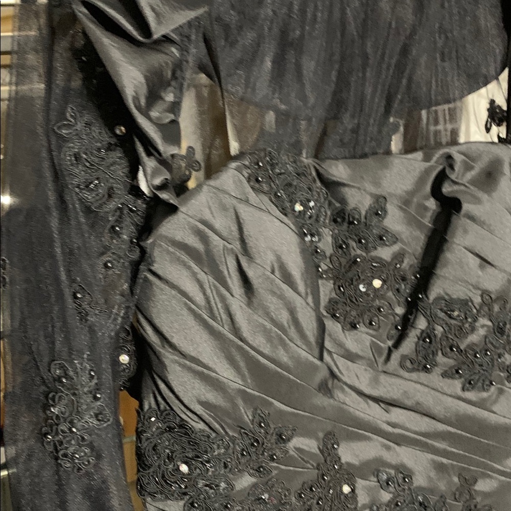Black sequined long formal gown
